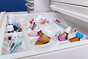 Close up photo of dentistÃ¢â¬â¢s tools drawer photo